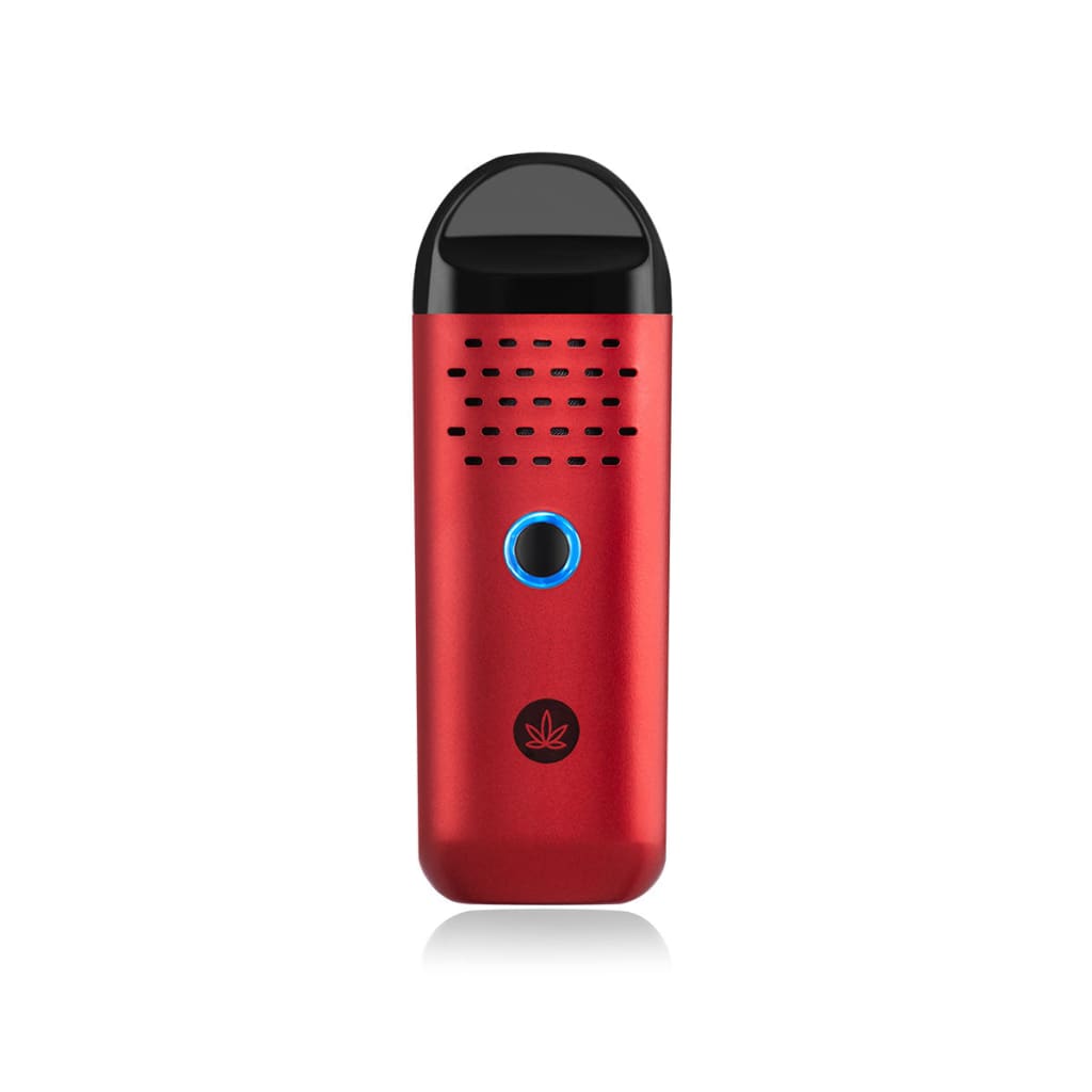 Portable Herby Dry Herb Vaporizer With Red Design, Perforated Top, And Lit Button