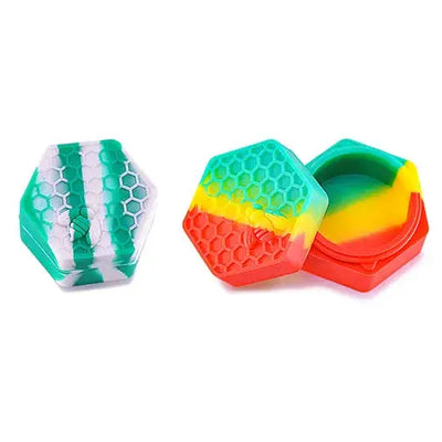 Hexabee silicone container premium smoking accessory with rainbow honeycomb grinder