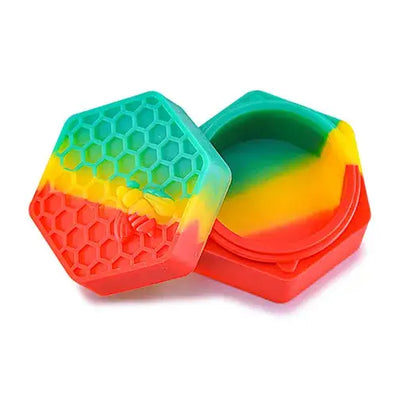 Vibrant Hexabee rainbow silicone container premium smoking accessory grinder