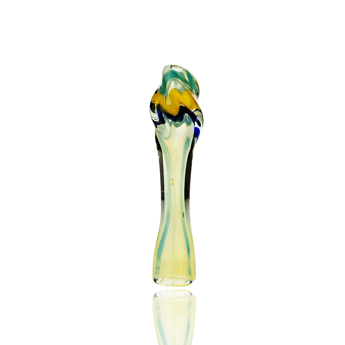 Artisan Twisted Silver Fume Glass Chillum