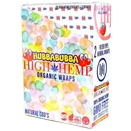 High Hemp Organic Blunt Wraps in colorful Hubba Bubba box