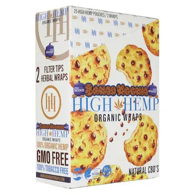 High Hemp Organic Blunt Wraps box with colorful cookies and blue text