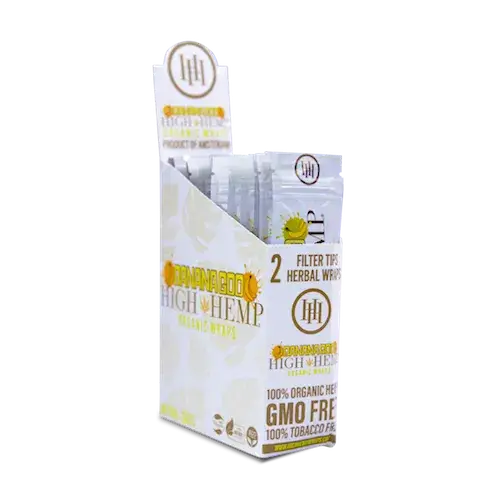 High Hemp Organic Blunt Wraps box with herbal hemp filter tips