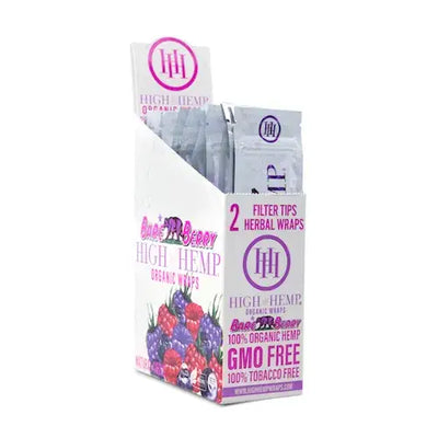 High Hemp Organic Blunt Wraps white box with berry design