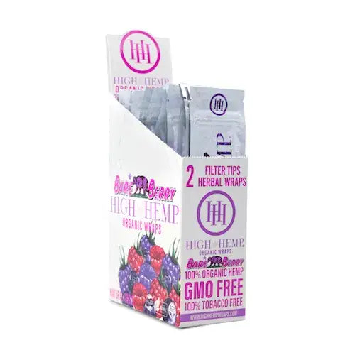 High Hemp Organic Blunt Wraps white box with berry design