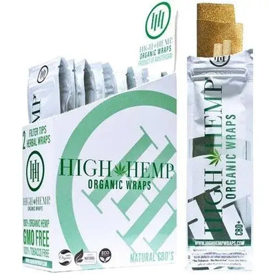 High Hemp organic blunt wraps: white green pack gold filter tip