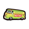 Cartoon Green Volkswagen Van And “high Times” On a Die Cut Dabpadz Dab Mat