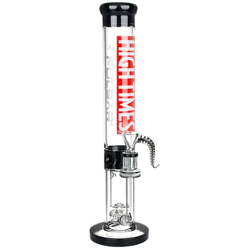 High Times x Pulsar Logo Straight Tube Recycler Water Pipe