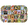 High Times® metal rolling tray featuring a vibrant collage of High Times magazine covers