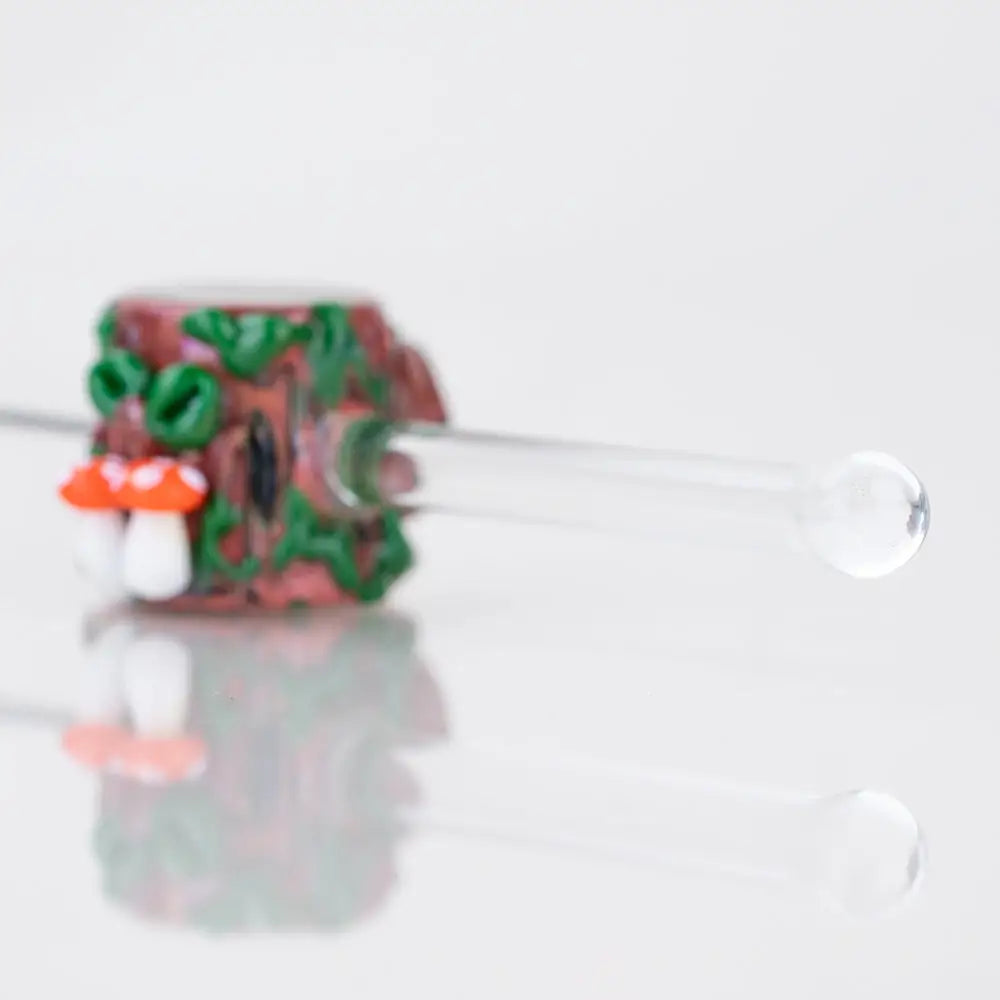 Hootie’s Forest poker wand by Empire Glassworks: colorful mushroom house glass charm