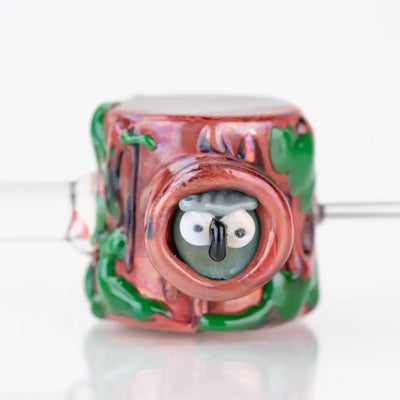 Hooties forest poker wand by empire glassworks: whimsical tree stump bead with owl