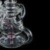 Intricate Glass Hybird Mini Rig Water Pipe With Pink Percolator, Dry Herb Bowl, And Banger