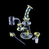 Colourful Hybird Wig Wag Mini Rig Water Pipe with swirling patterns and attachments