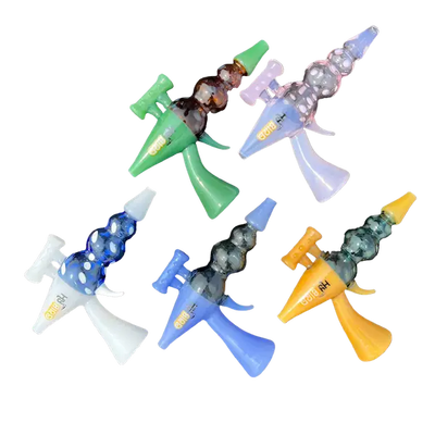 Colorful glass pipe guns featured in Raygun Novelty Glass Hand Pipe for stylish sessions