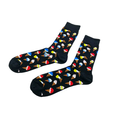 Black Ice Cream Cone Socks featuring a fun pattern for ultimate comfort and style