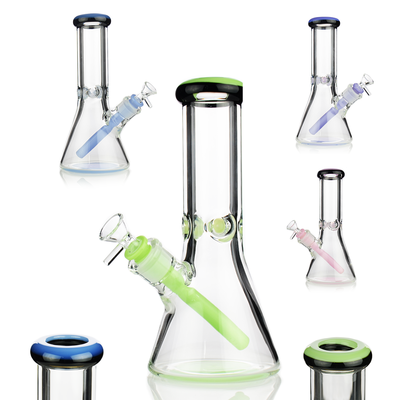 Vivid Slime Green Beaker Water Pipe – 9mm Glass