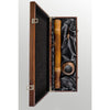 Sustainable Bamboo Bong Set With Wooden Leaf Bowl In Stylish Black Satin-lined Box