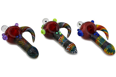 Artisan Dichro Glass Hand Pipe with Opal Accent