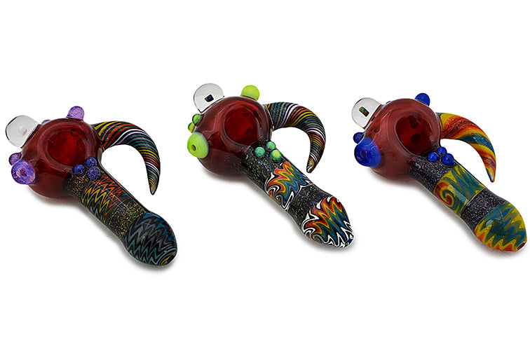 Artisan Dichro Glass Hand Pipe with Opal Accent