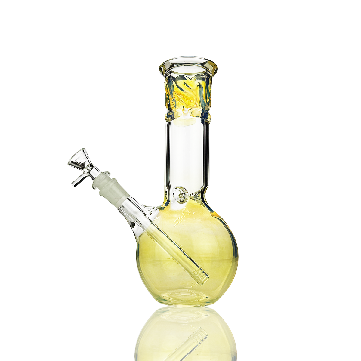 Handcrafted 10" Fumed Glass Sphere Beaker