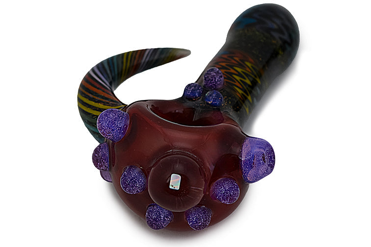 Artisan Dichro Glass Hand Pipe with Opal Accent