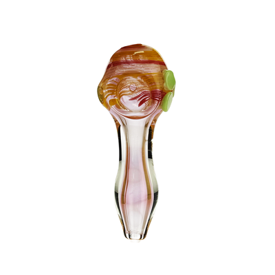 Gold Fume Spiral Design Glass Hand Pipe 4.5"