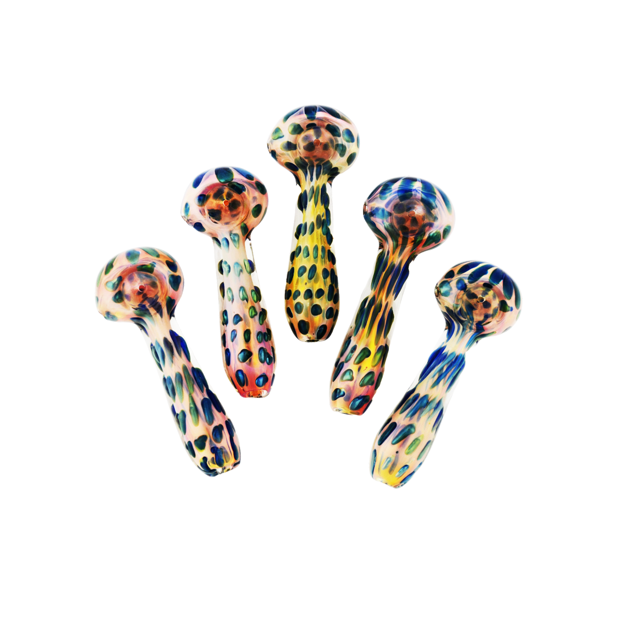 4.5-inch Gold Fume Double Glass Spoon Pipe