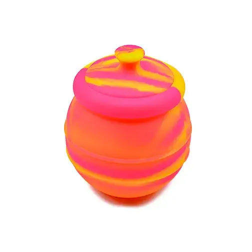 Vibrant pink orange striped jumbo honey pot silicone container