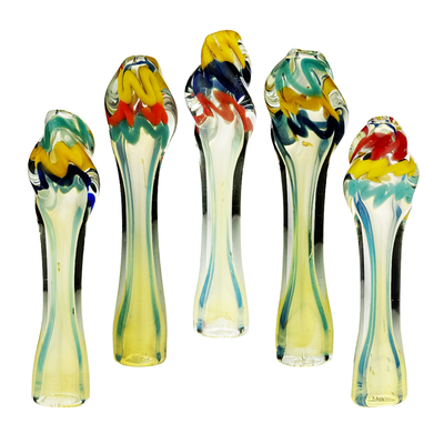 Artisan Twisted Silver Fume Glass Chillum