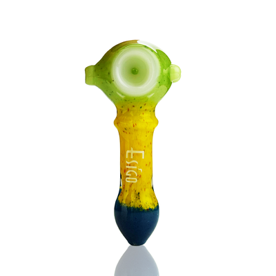 Tricolor Frit Glass Spoon Pipe, 4.5 Inch