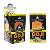 Box Of King Palm Goji Wraps With Individual Packets Displayed, Sweet Tobacco-free Blunt Wraps