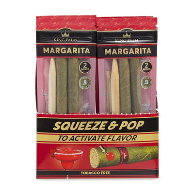 Packages of King Palm Dual Flavor Fusion Margarita Wraps with Corn Husk Filter, mini size