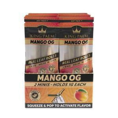 King Palm Dual Flavor Fusion mini size Mango OG with corn husk filter rolls for smoking