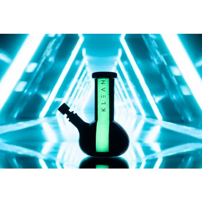 Klean Premium Heavy Duty Glass Water Pipe from Klean Black Series, stylish mini bong