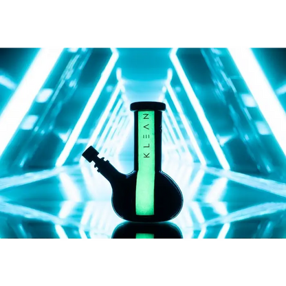 Klean Premium Heavy Duty Glass Water Pipe from Klean Black Series, stylish mini bong