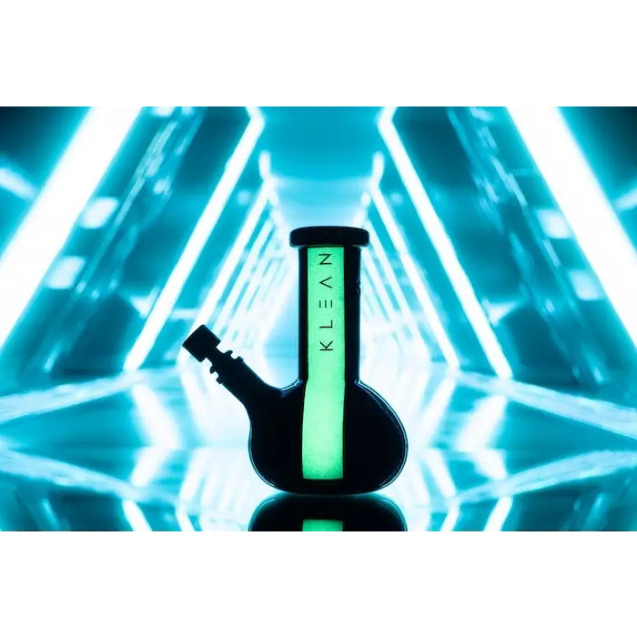 Klean Premium Heavy Duty Glass Water Pipe from Klean Black Series, stylish mini bong