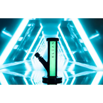 Black and green glass pipe from Klean Black Series Heavy Duty Water Pipe collection