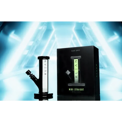 Black and white glass bong from Klean Black Series Heavy Duty Water Pipe collection