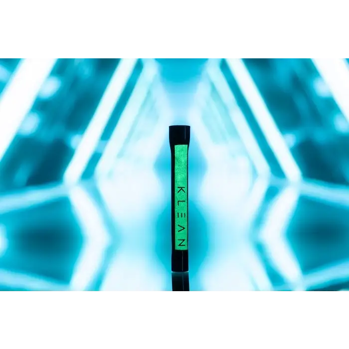 Klean Black Series heavy duty glass product container in green and black cylindrical design