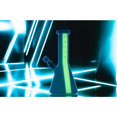Blue glass bong from Klean Glass Klean White Series Heavy Duty for Connoisseurs