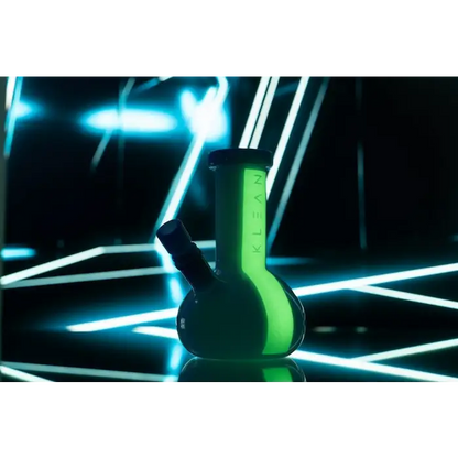 Green glass mini bong from the Klean White Series Heavy Duty Glass Mini Bong