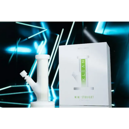 Klean White Series heavy duty white silicone bong and box for mini straight water pipe