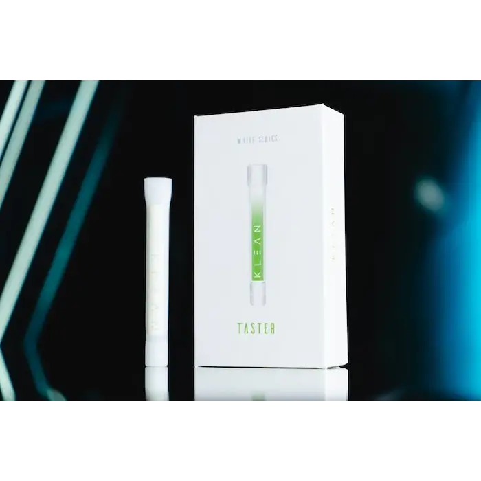 Klean White Series heavy duty glass product with oral taster and box for connoisseurs
