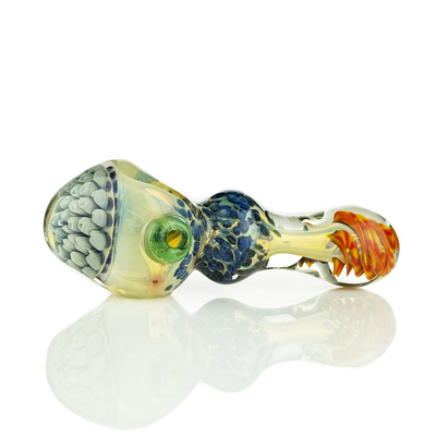 Silver Fume Glass Hand Pipe with Honeycomb