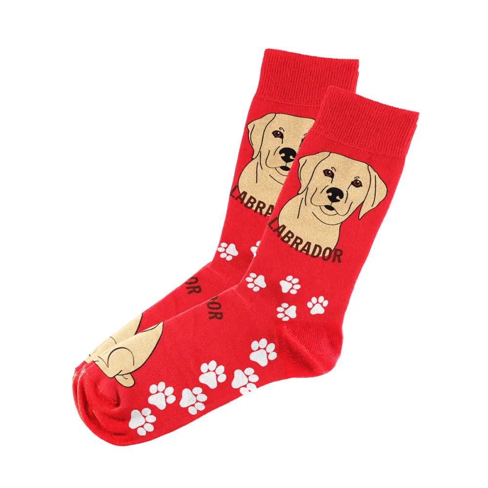 Red Labrador Socks with Unique Fun Design for Comfort and Style