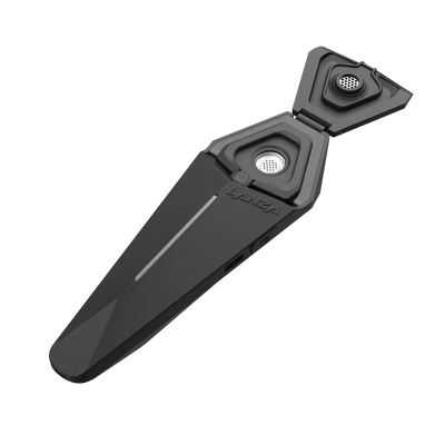 Black matte Lanza vaporizer with ceramic conductive heating, angular design, RGB LED