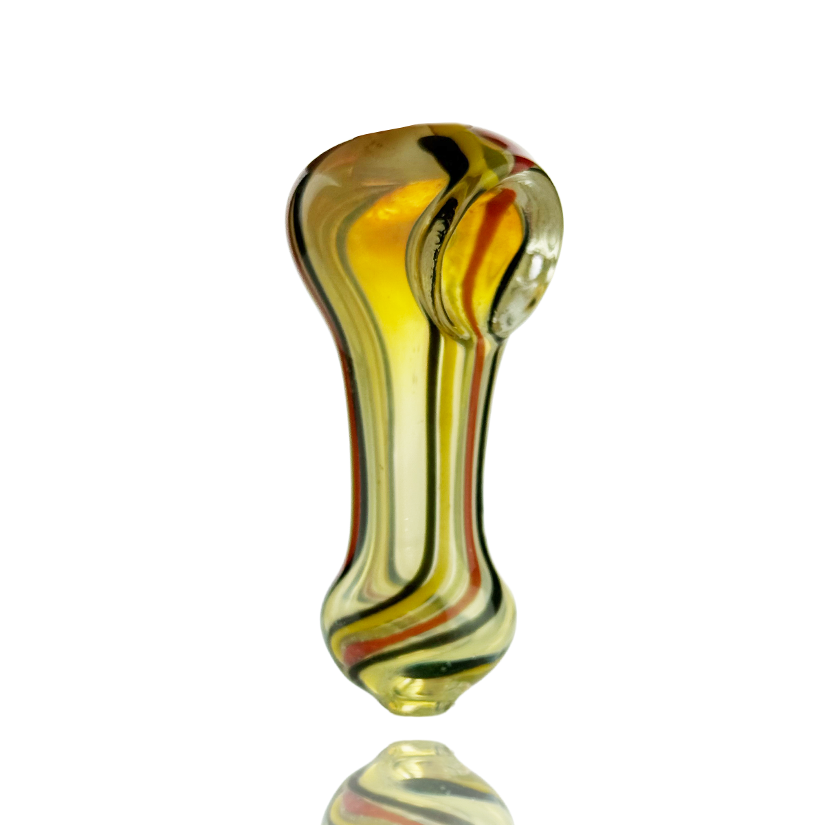 Artisan Silver Fume Glass Spoon Pipe