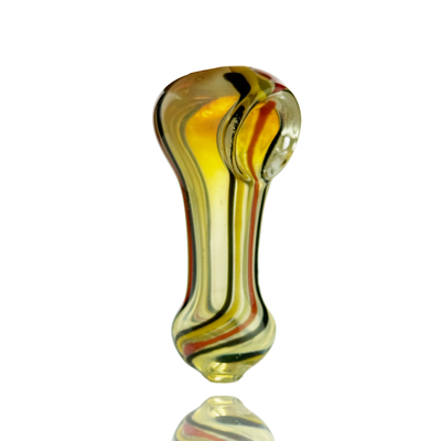 Artisan Silver Fume Glass Spoon Pipe