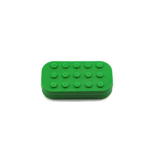 Green Lego-style silicone container for Dabbers Dream with studs