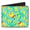 Spongebob Squarepants Wavy Noodle Arm Vegan Leather Wallet with colorful pattern exterior